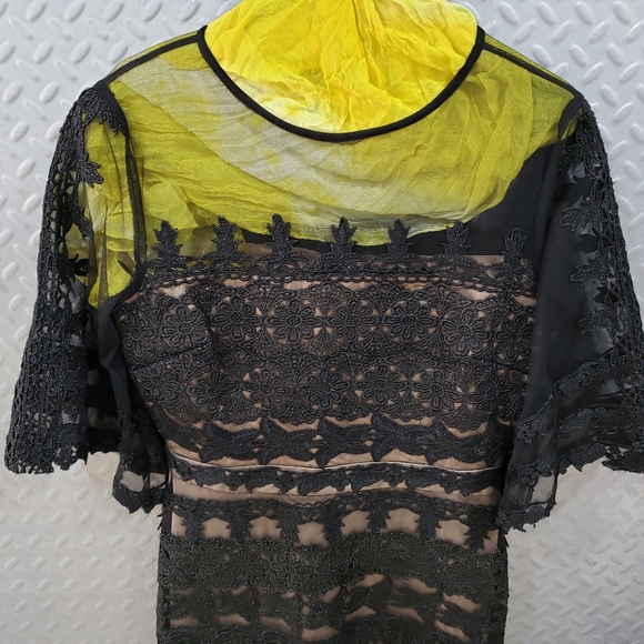 🔖 BNWT NICOLE MILLER COLLECTION Diva Mesh Lace Mini Dress Jet Black (8) - Picture 12 of 16